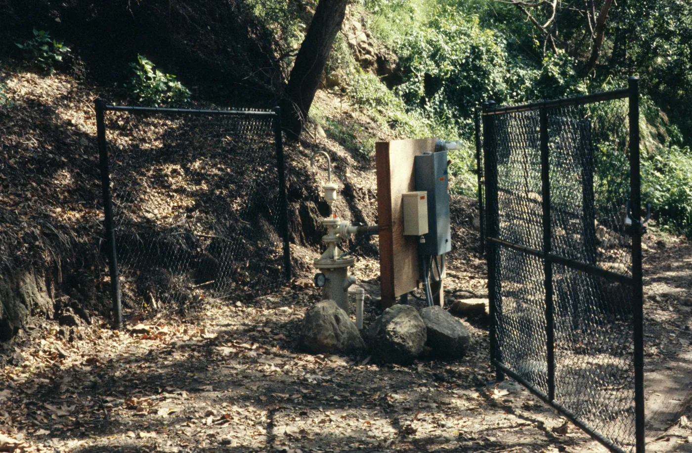 SBBG well pump in the lower Arroyo, Mission Canyon