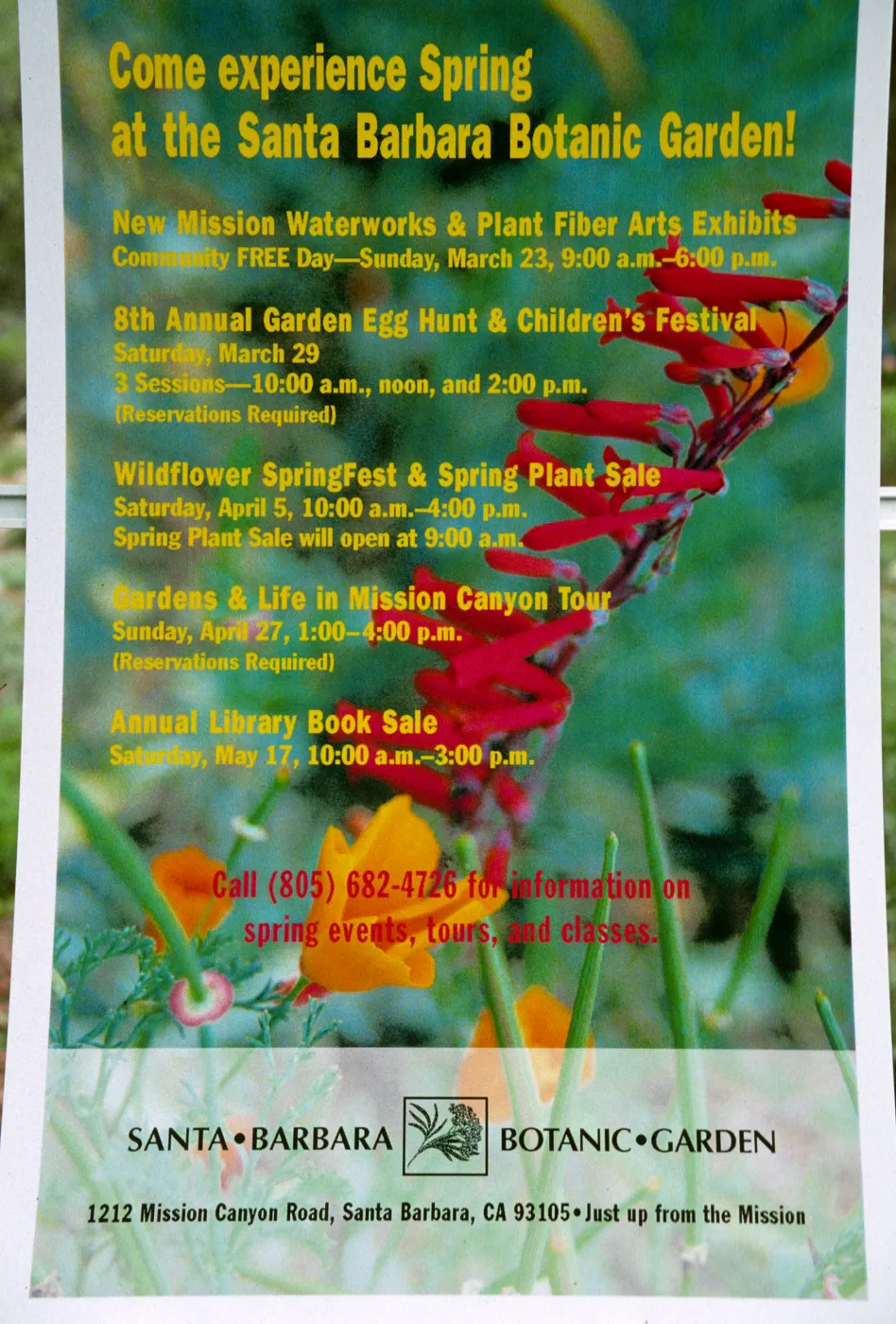 'Spring at the Santa Barbara Botanic Garden' poster