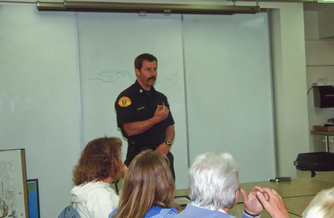 Fire drill, lecture by local firefighter