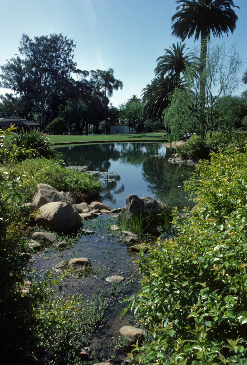 Stream and Pool at Alice Keck Park Memorial Garden