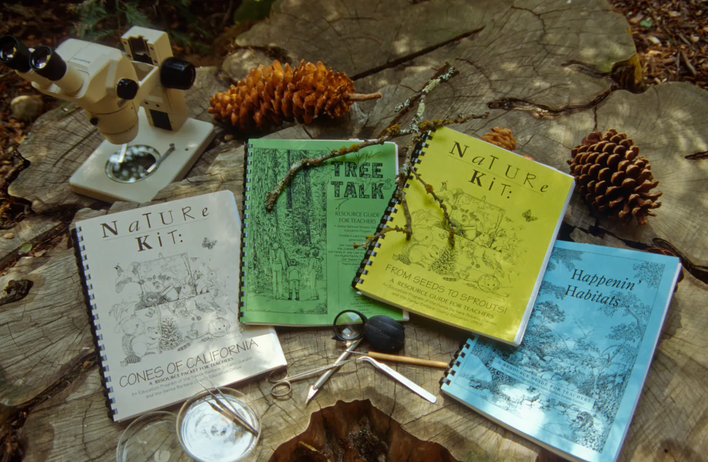 SBBG Education Department Teacher Guides: Nature Kit-Cones of California, Tree Talk, Nature Kit-From Seeds to Sprouts!, Happen' Habitats