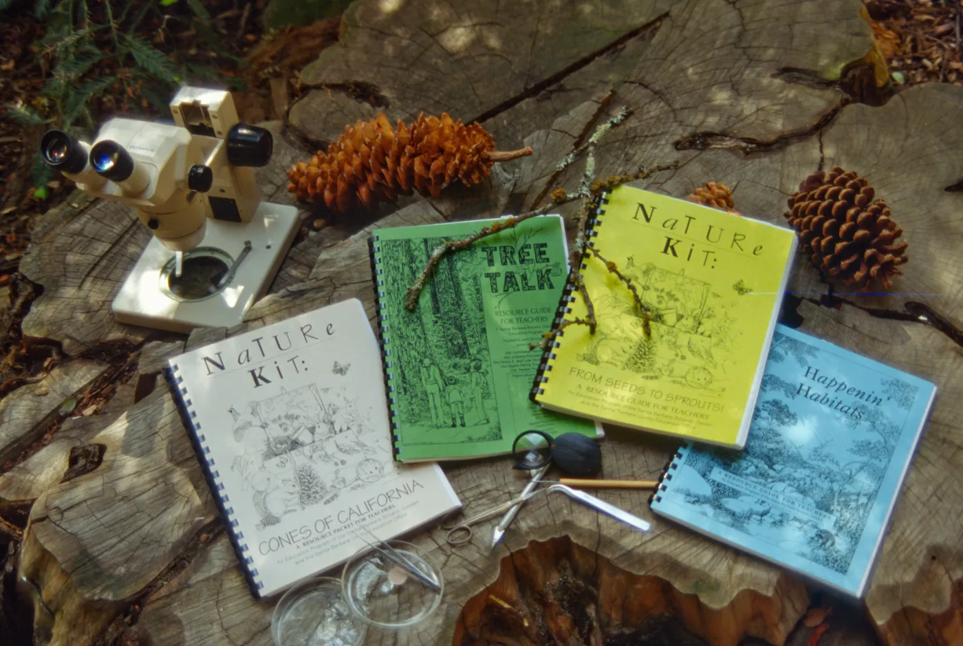 SBBG Education Department Teacher Guides: Nature Kit-Cones of California, Tree Talk, Nature Kit-From Seeds to Sprouts!, Happen' Habitats