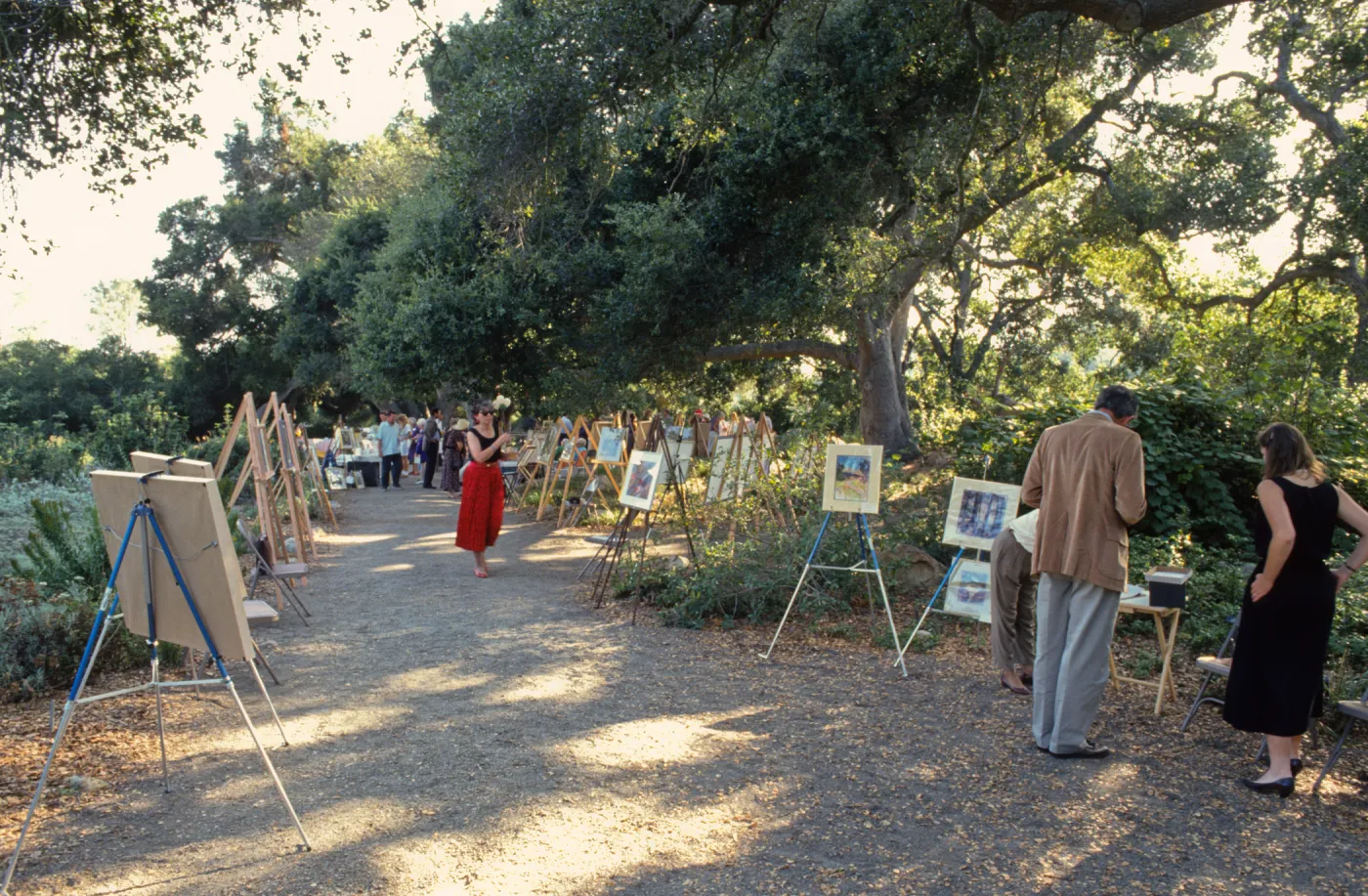 'Art Inspired in the Garden' fundraiser event, under the Meadow Oaks