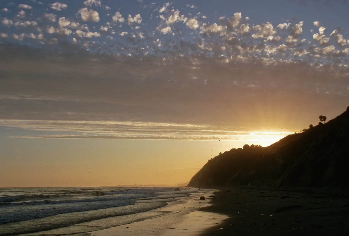 sunset, Arroyo Burro Beach, Santa Barbara, ocean waves