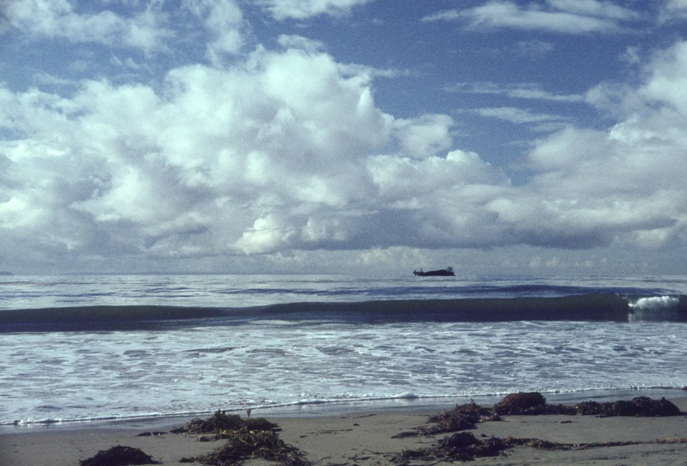 cloudy skies, Arroyo Burro Beach, Santa Barbara, ocean waves