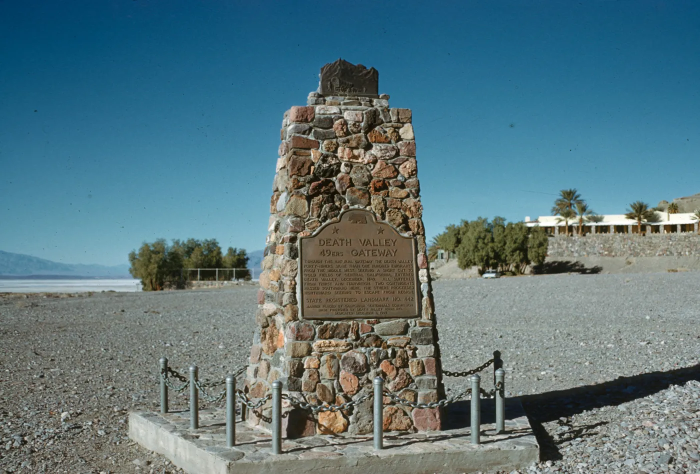 'Death Valley 49ers Gateway' Centenial monument, Death Valley