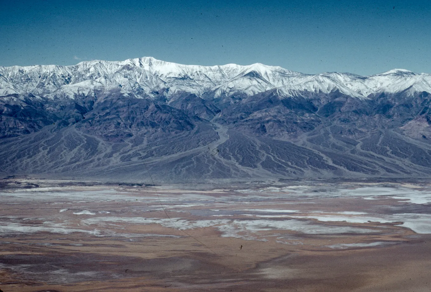 Death Valley and snow-covered Panamints Mountains from Dantes View