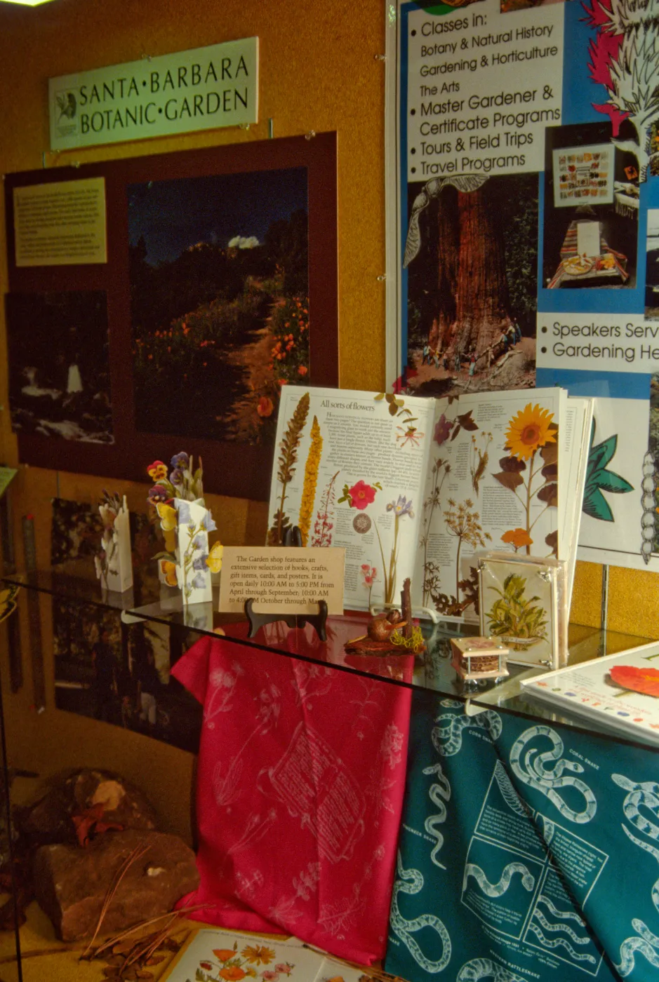 SBBG Display window at the Goleta Library, Garden Outreach Display