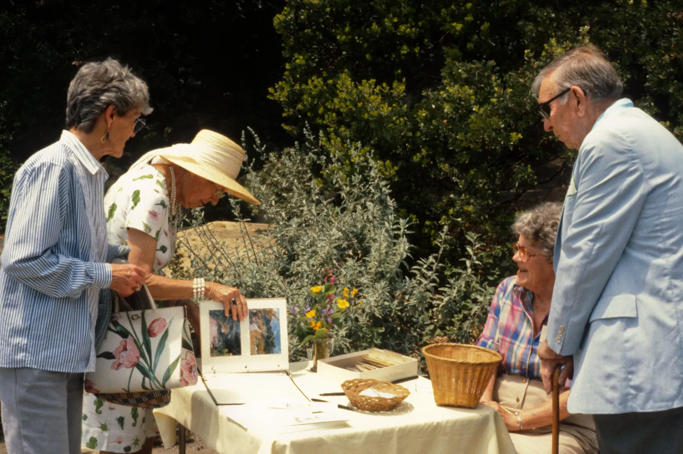 SBBG Members Day Picnic, 1987, reception table