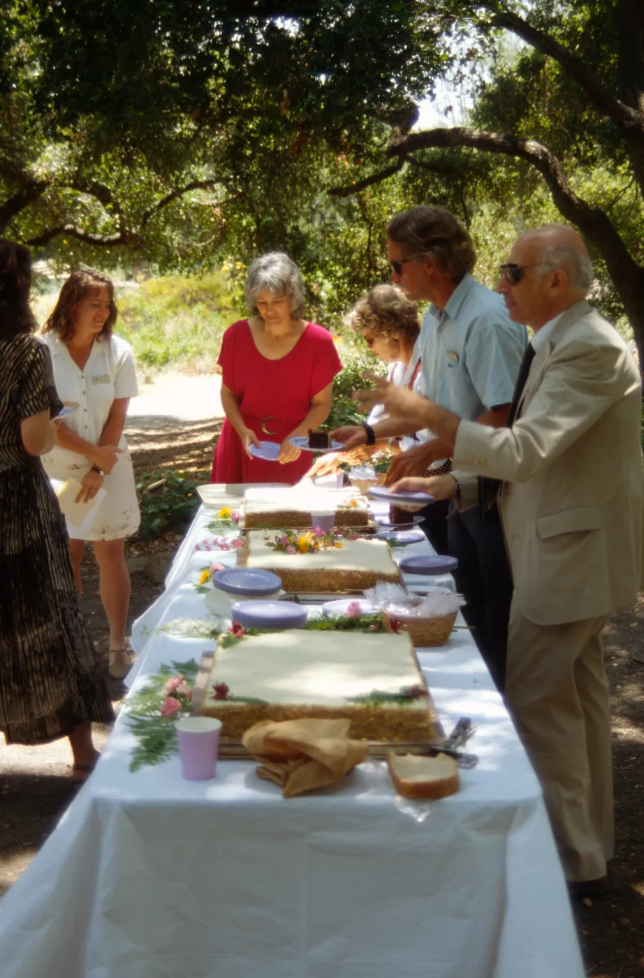 SBBG Members Day Picnic, 1996, the cake table