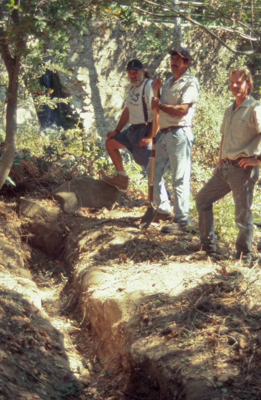 Digging a trench