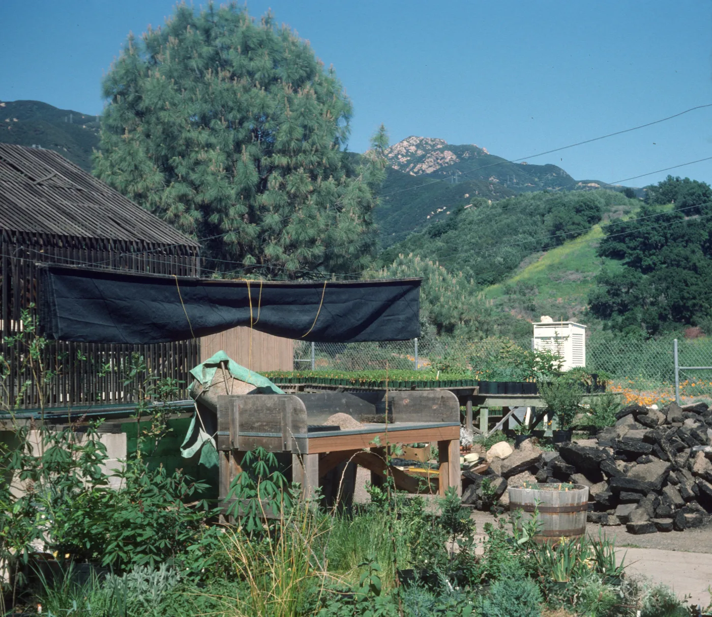 Construction: work area during can yd. resurfacing
