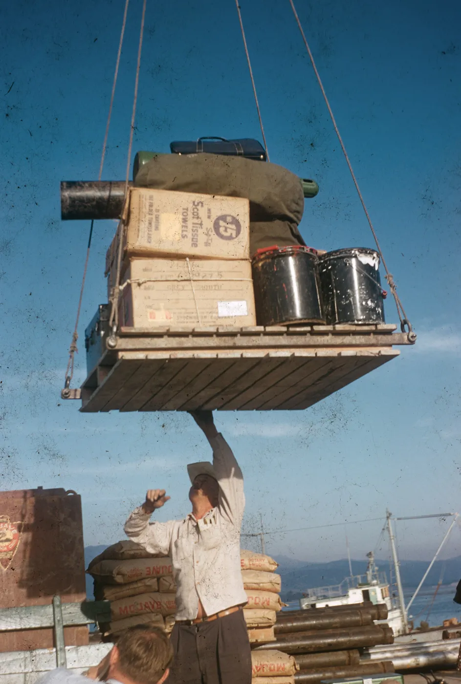 Loading boat at Santa Barbara Harbor
