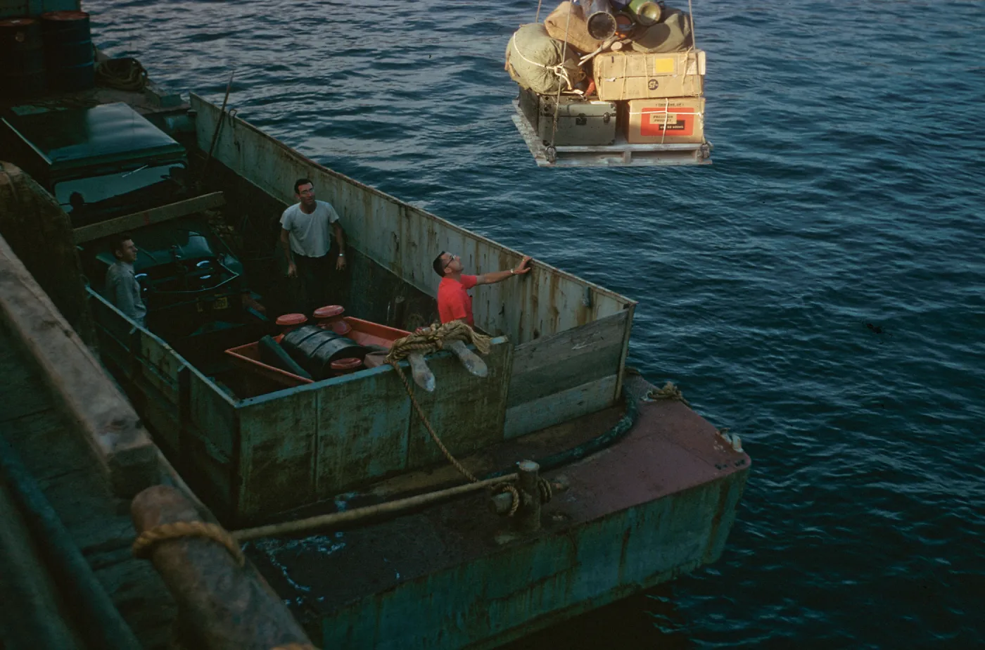 Loading boat at Santa Barbara Harbor
