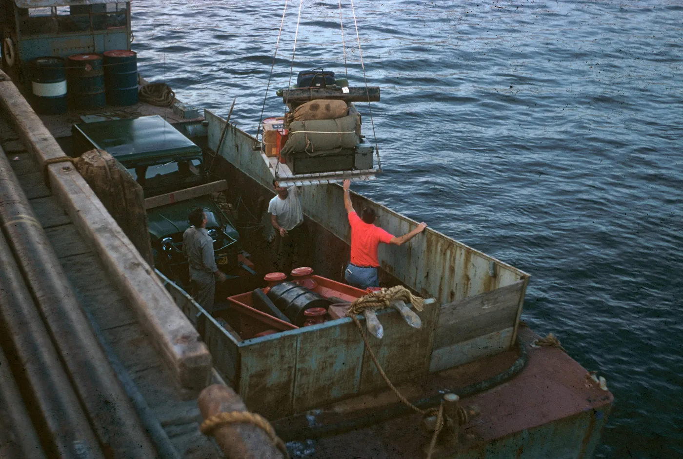 Loading boat at Santa Barbara Harbor