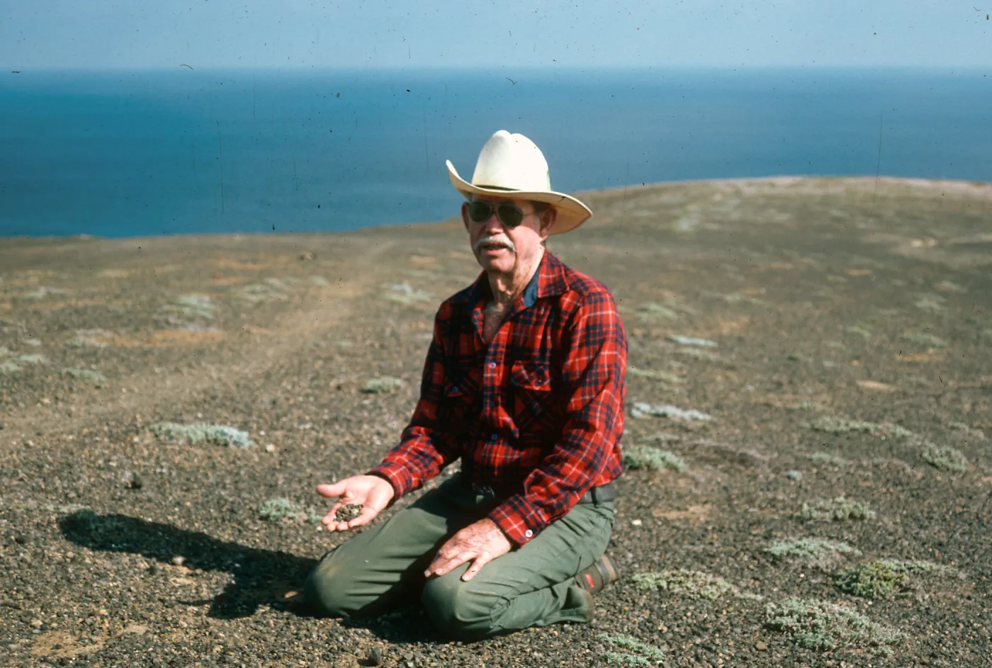 Buster Hyder, gravel at Arch Point, Santa Barbara Island
