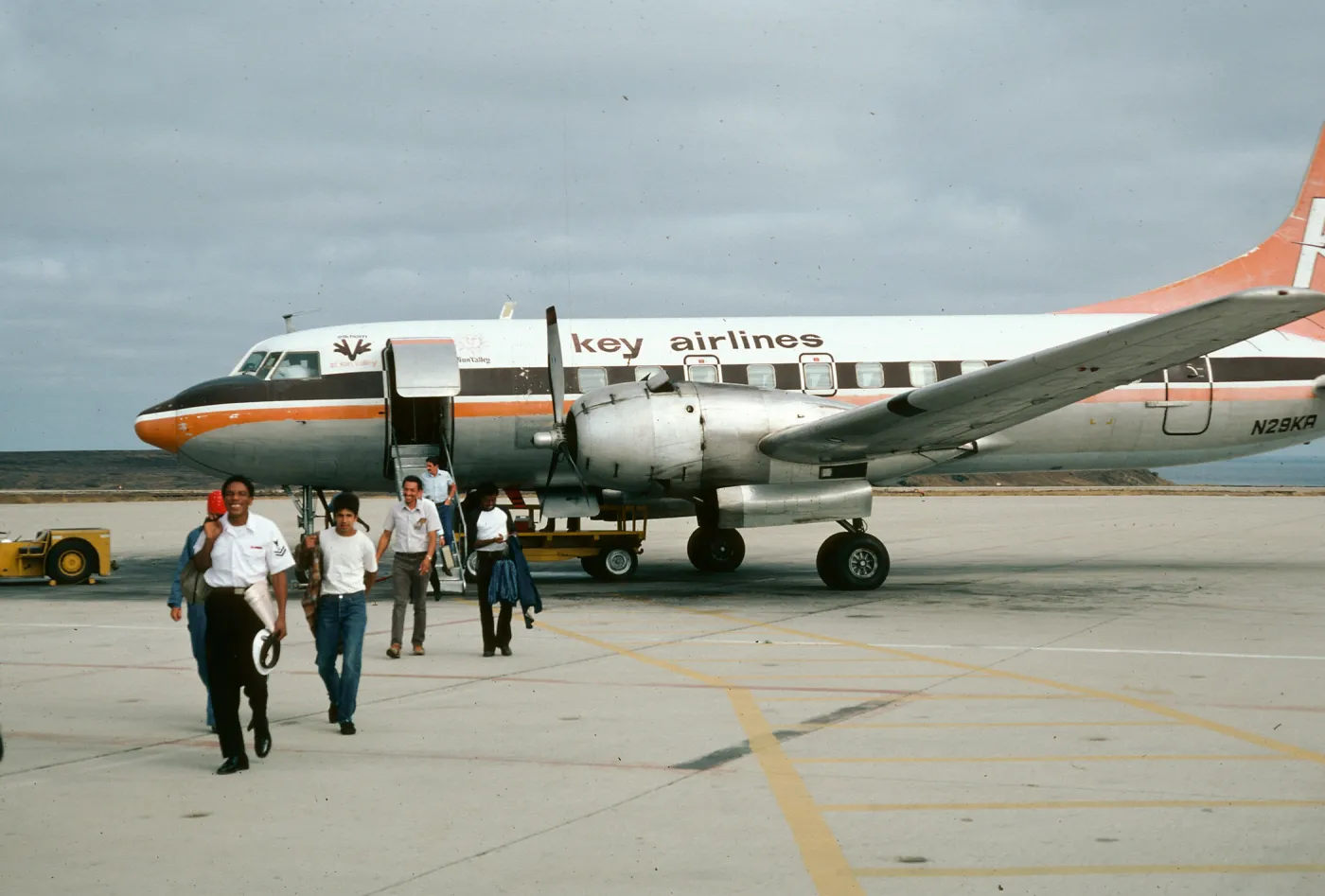 Convair 440 plane, airfield, San Clemente Island