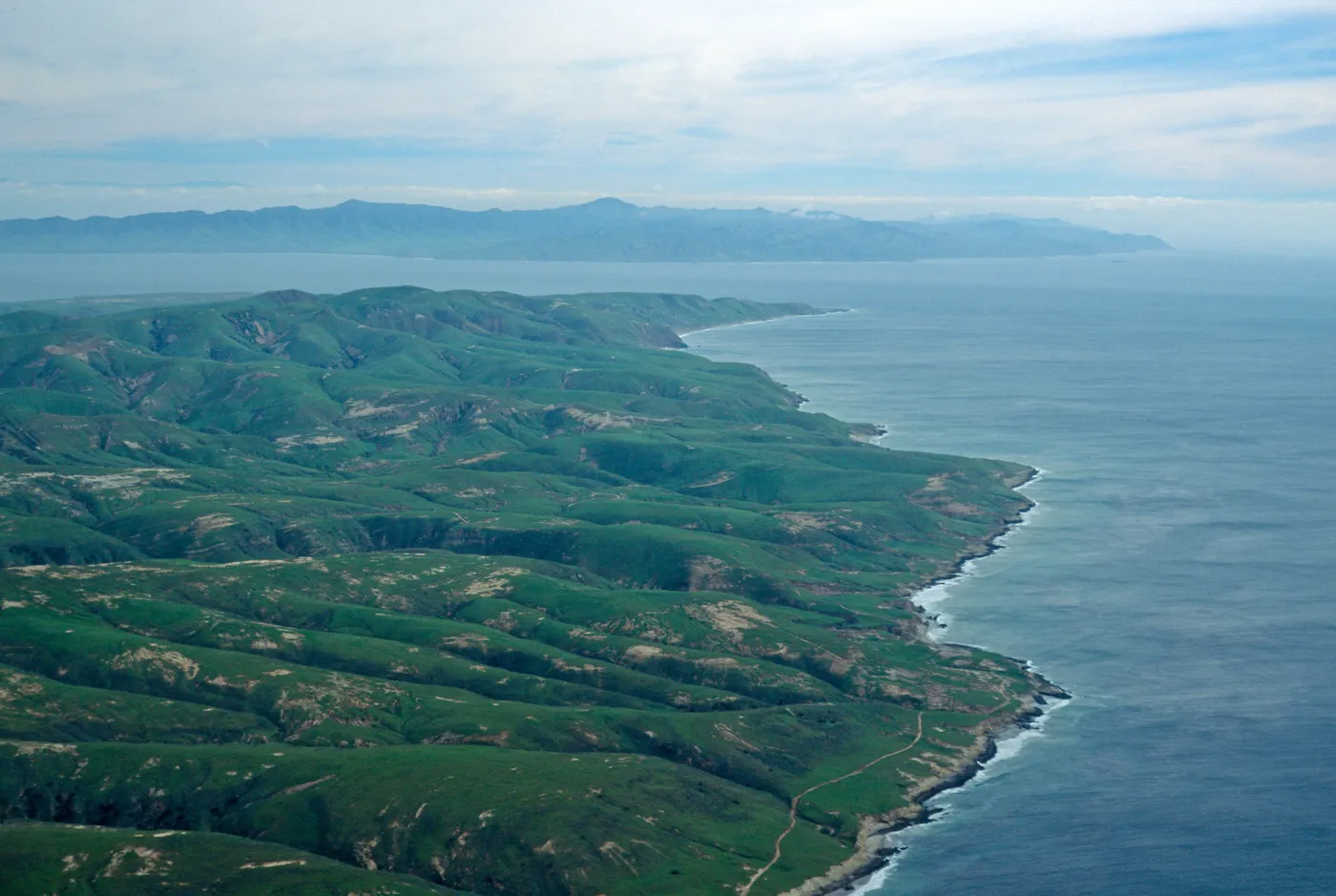 Santa Rosa Island, Southeast end, Santa Cruz is in background