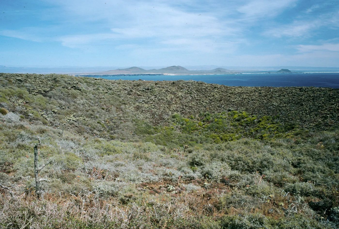 San Martin Island, crater at summit of island