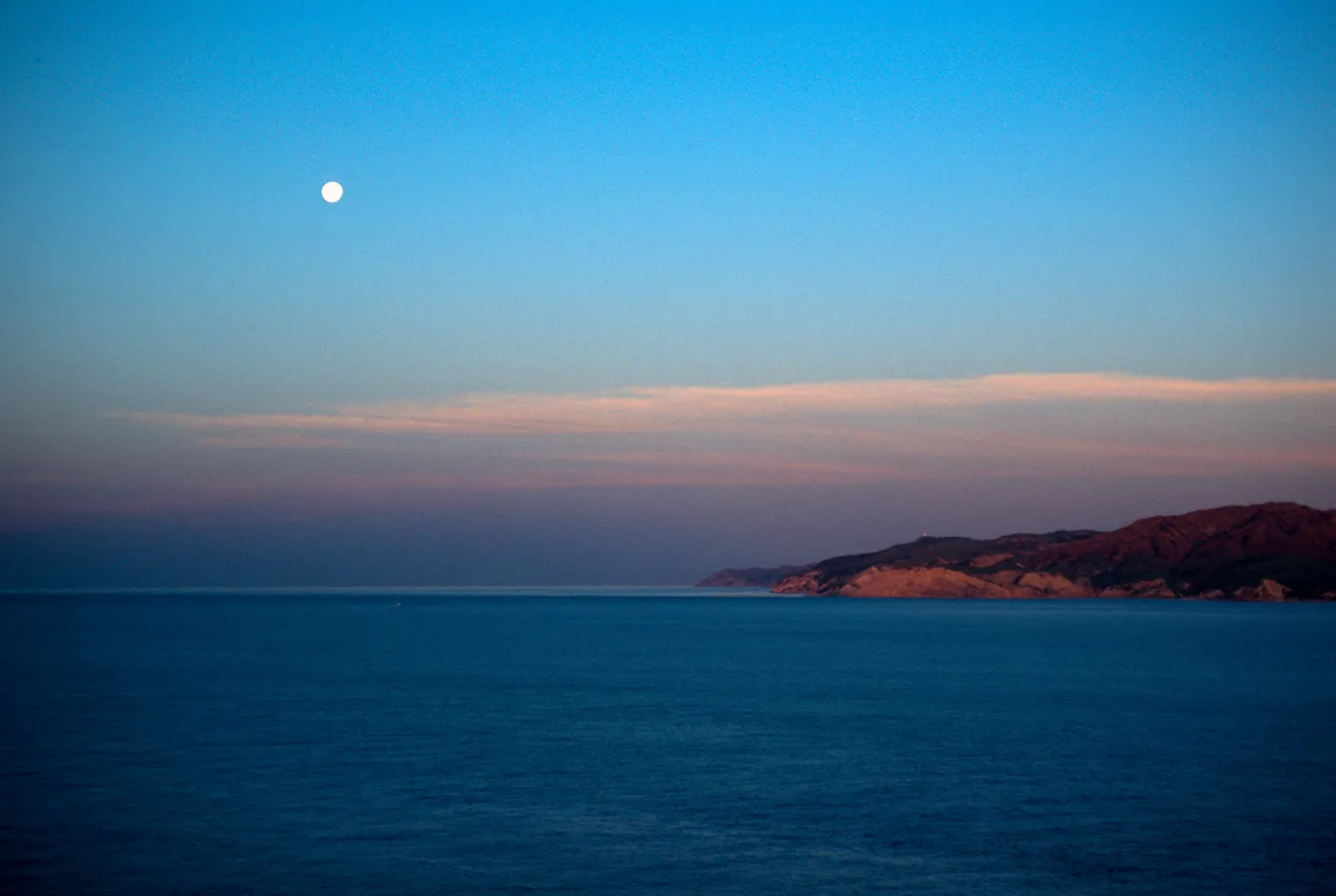 view of Santa Cruz Island at sunrise, from West Anacapa Island