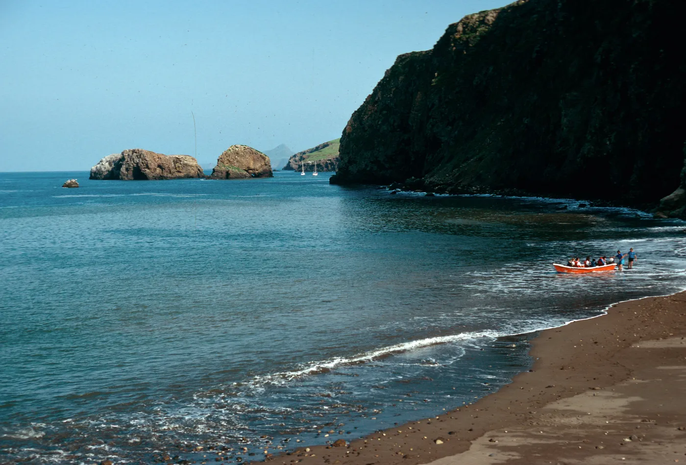 landing, Scorpion Beach, Santa Cruz Island