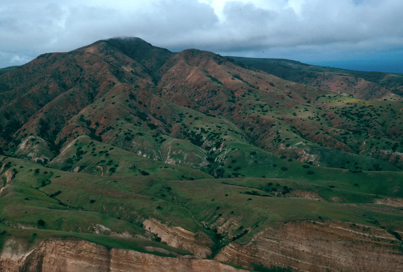 Southeast end, looking toward El Montanon, Santa Cruz Island