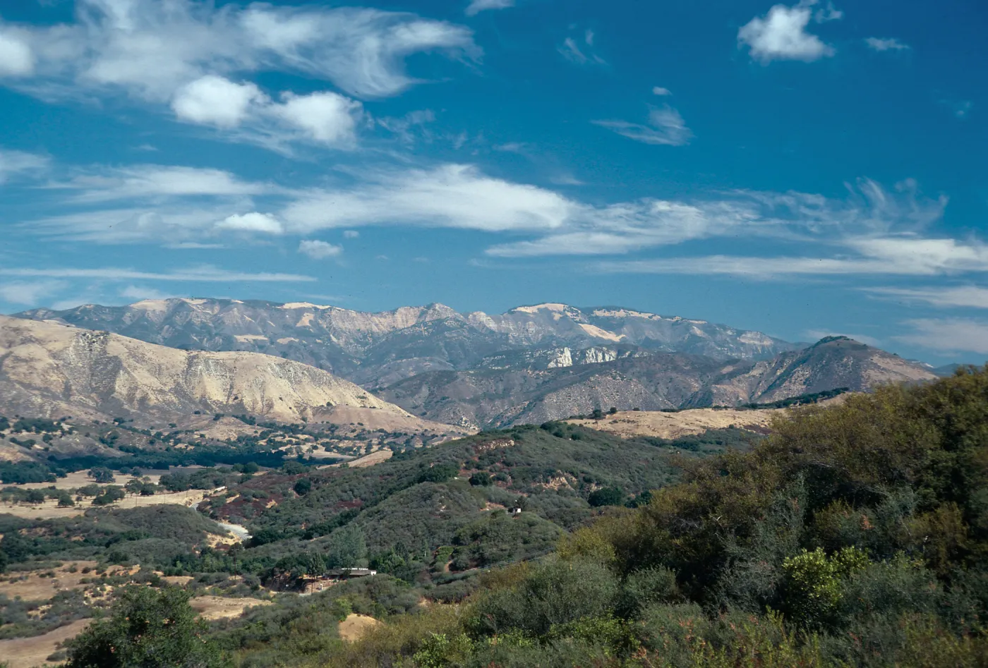 view of San Rafael Mountains from Highway 154, Santa Barbara County