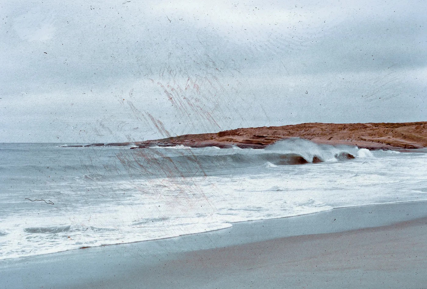 waves breaking, West side of sand pit, 66-74 & SN-320