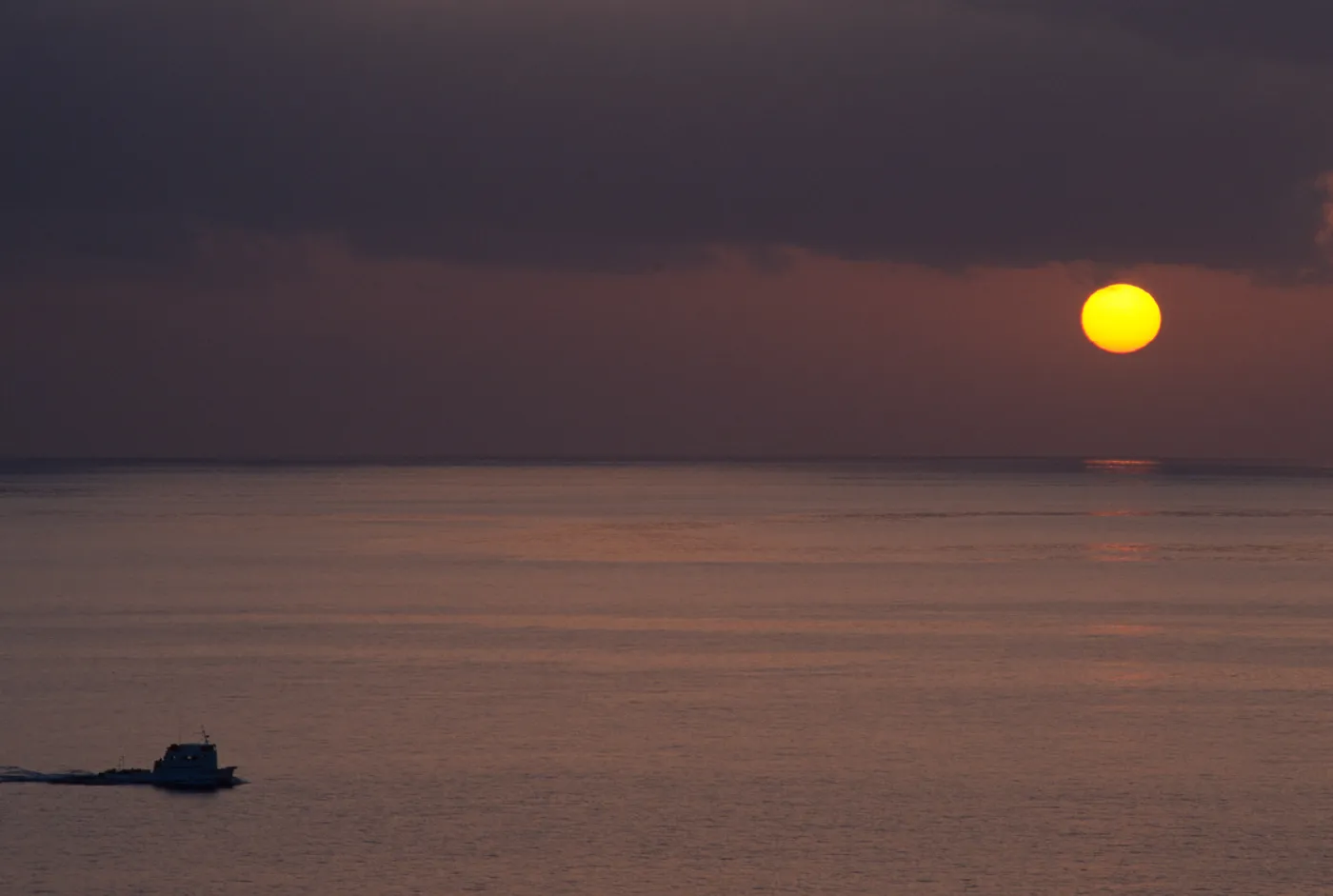sunrise & boat, Santa Barbara Island