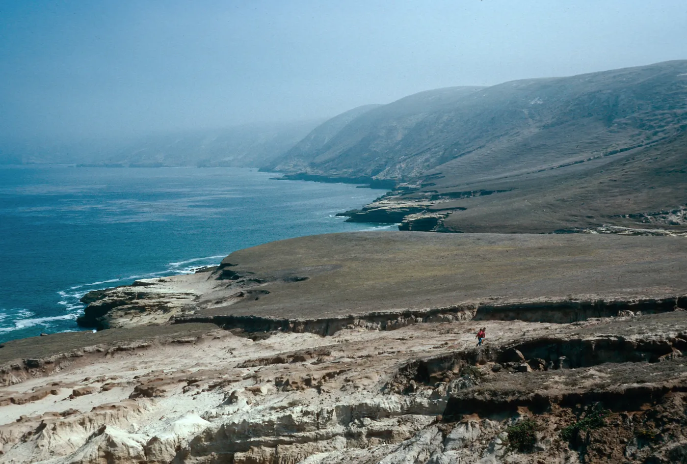 view of Carrington Point from West of mouth of Lobo Canyon, Santa Rosa Island