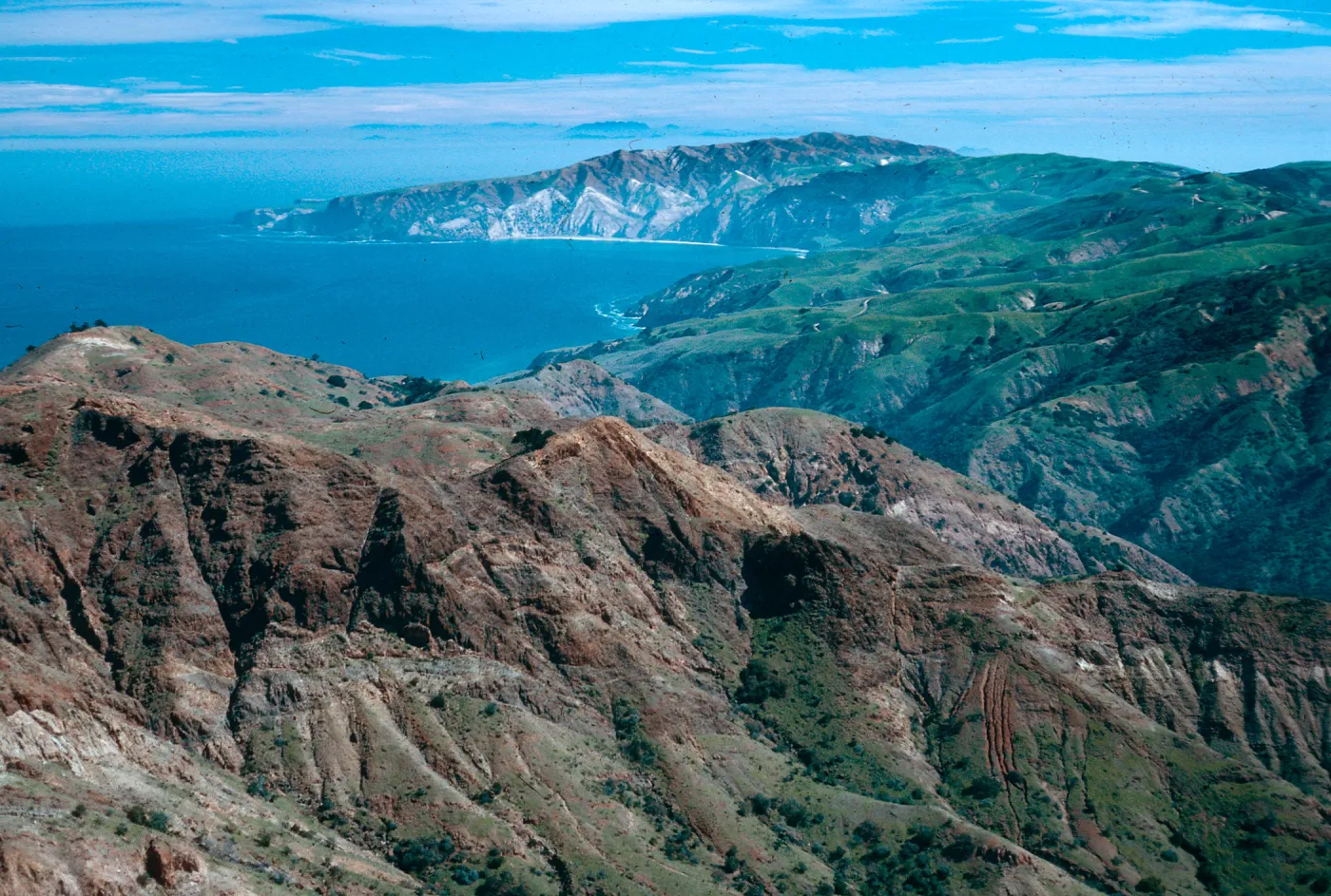 aerial view, China Harbor, Santa Cruz Island