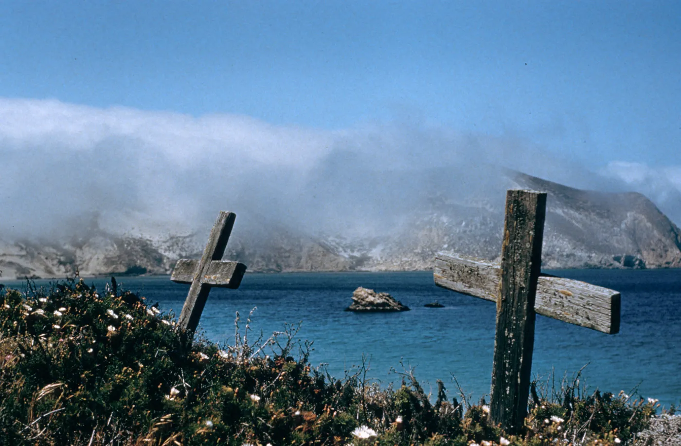 graves of pet dogs, San Miguel Island, slide is duplicate