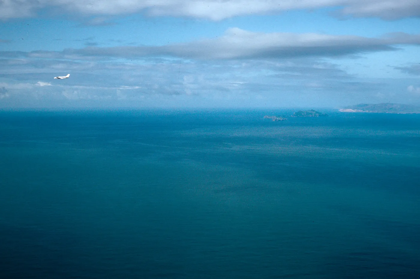 Anacapa and Santa Cruz Islands, + plane