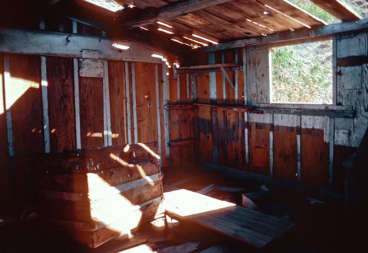 inside upper fishing shack, West end of China Harbor, Santa Cruz Island