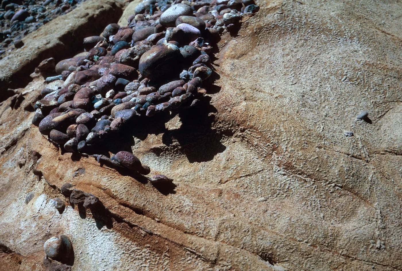 cobbles, lower Sauces Canyon, Santa Cruz Island