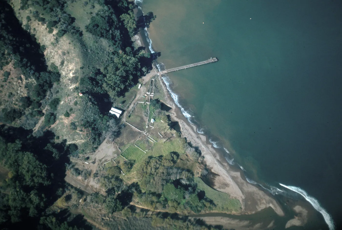 Prisoners Harbor & mouth of CaÃ±ada Del Puerto after storms, Santa Cruz Island