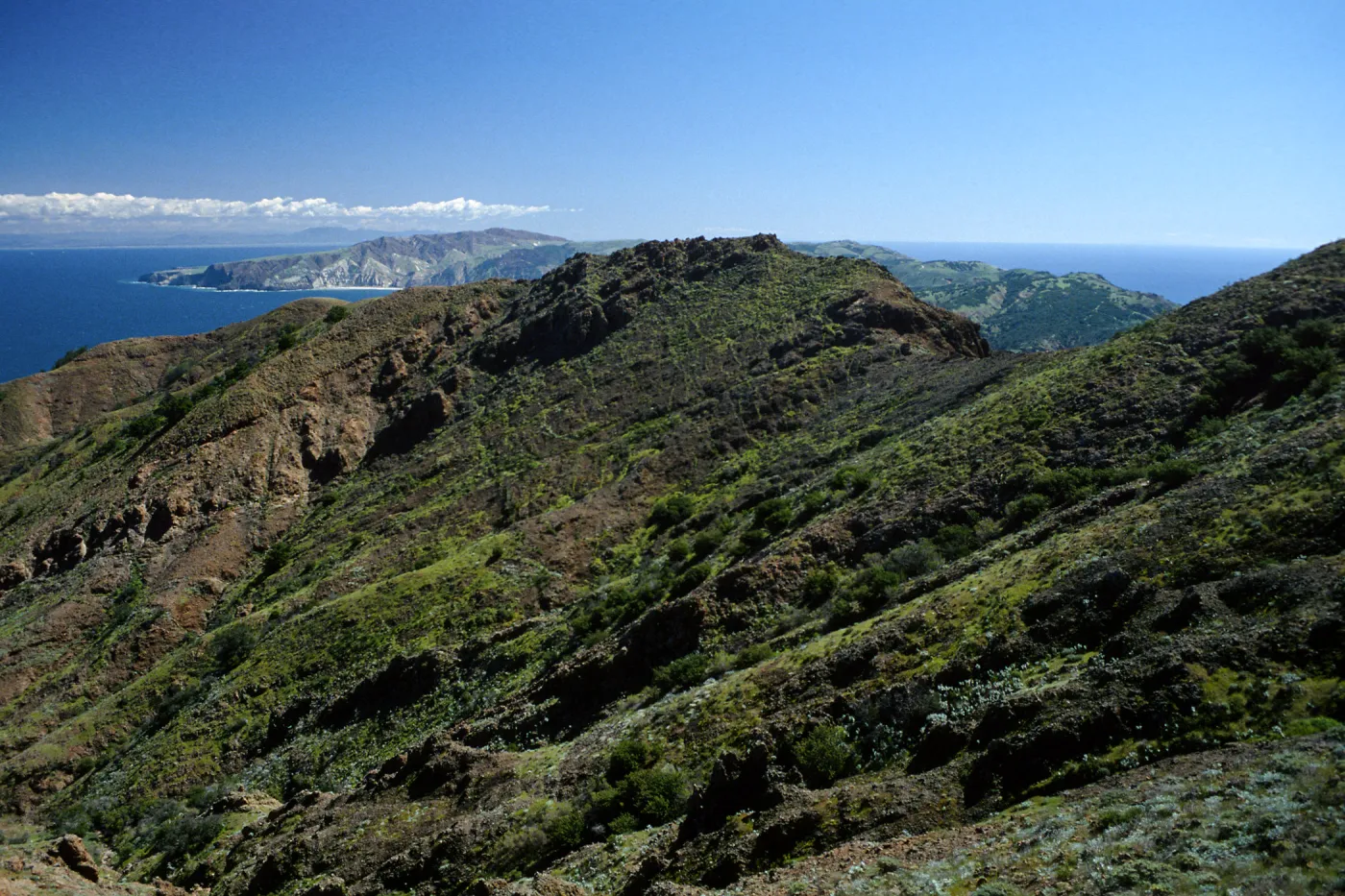 China Harbor from near Peak 1848 East, Santa Cruz Island