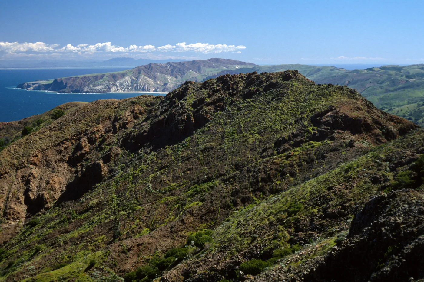 China Harbor from near Peak 1848 East, Santa Cruz Island