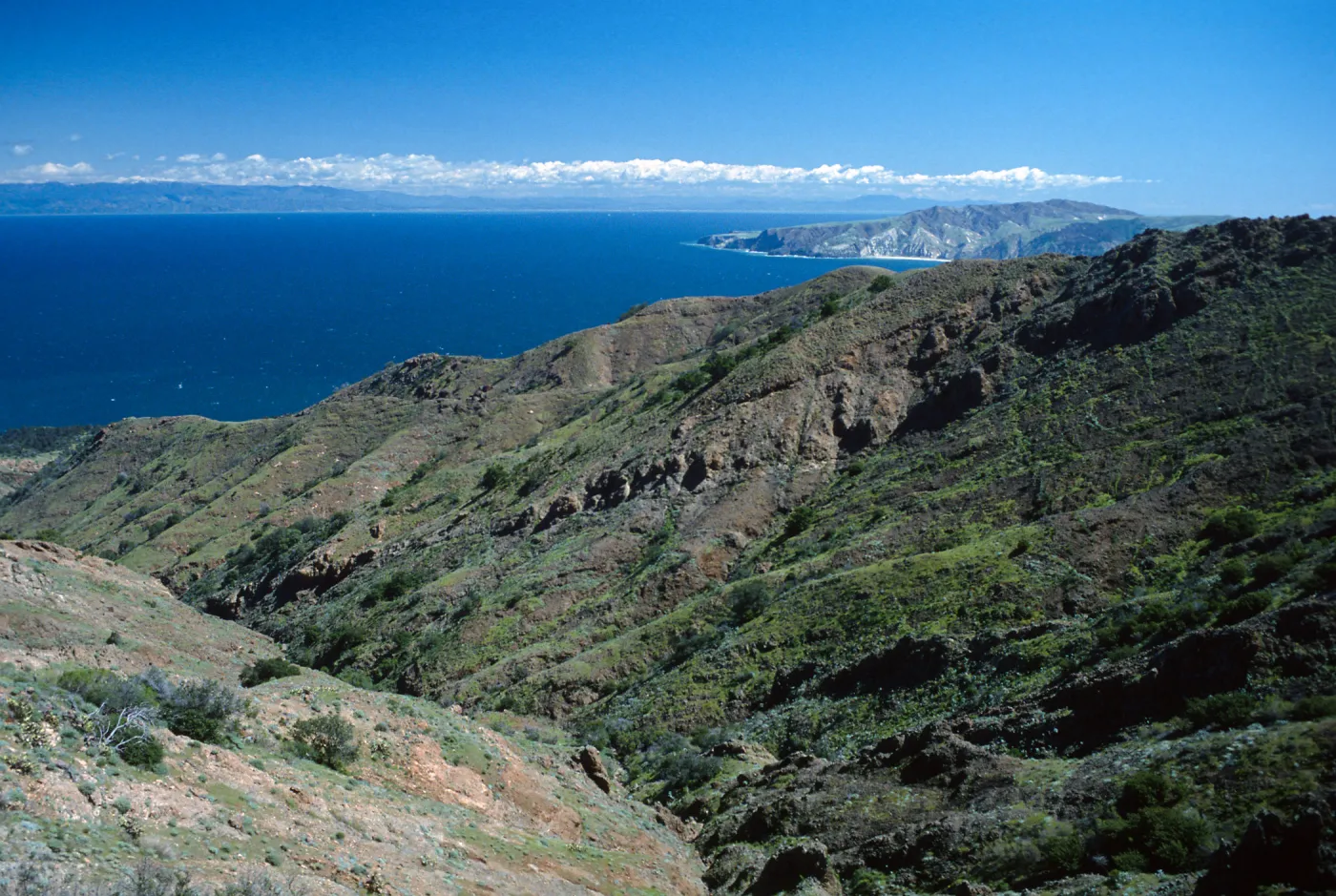 China Harbor from near Peak 1848 East, Santa Cruz Island