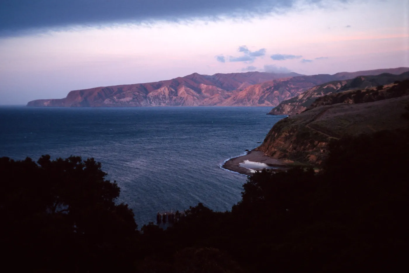 fog over Prisoners Harbor, Santa Cruz Island