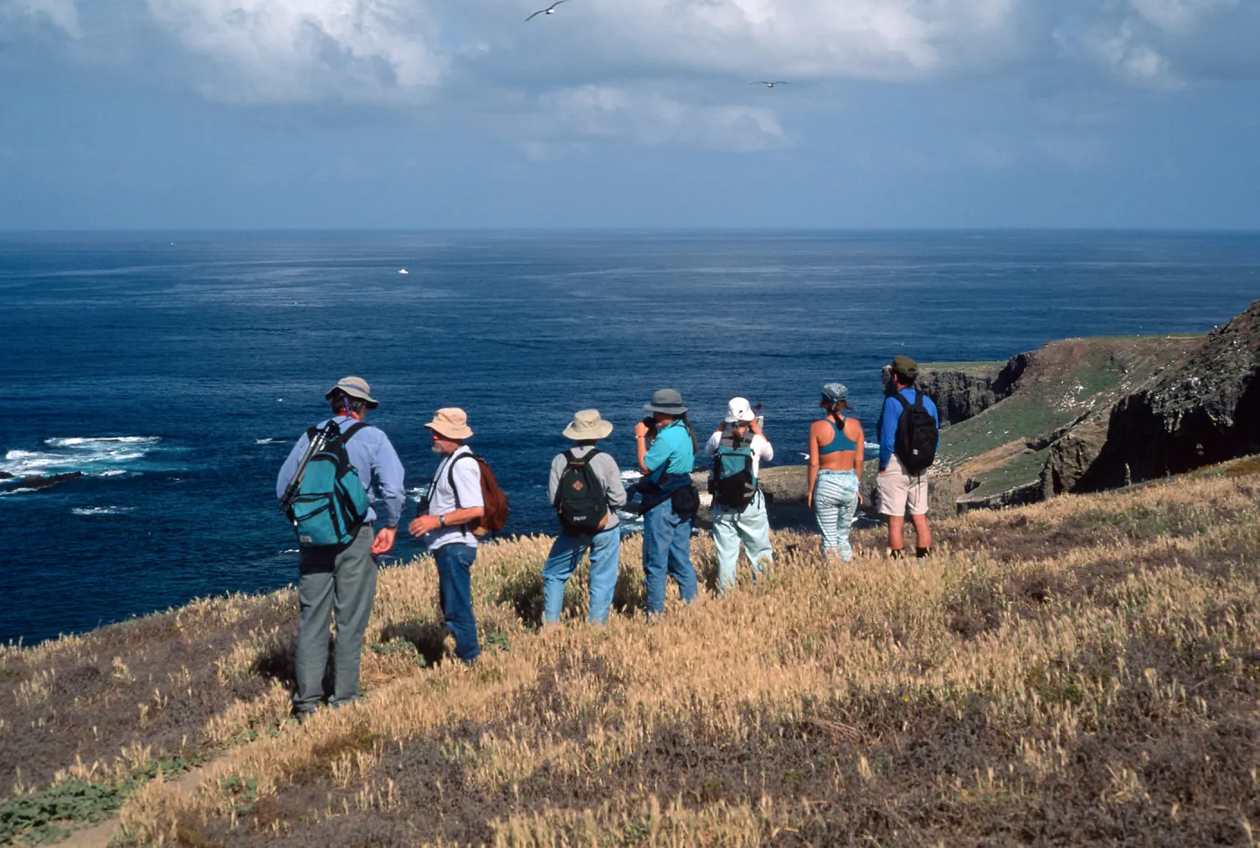Santa Barbara Island, west end, Birdwatching group