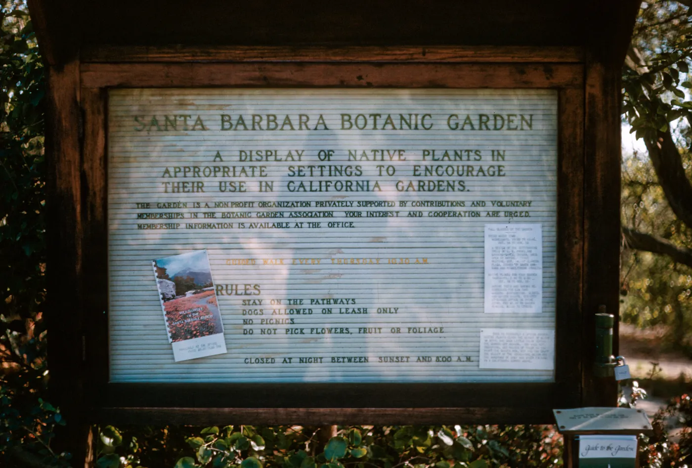 entrance sign, SBBG