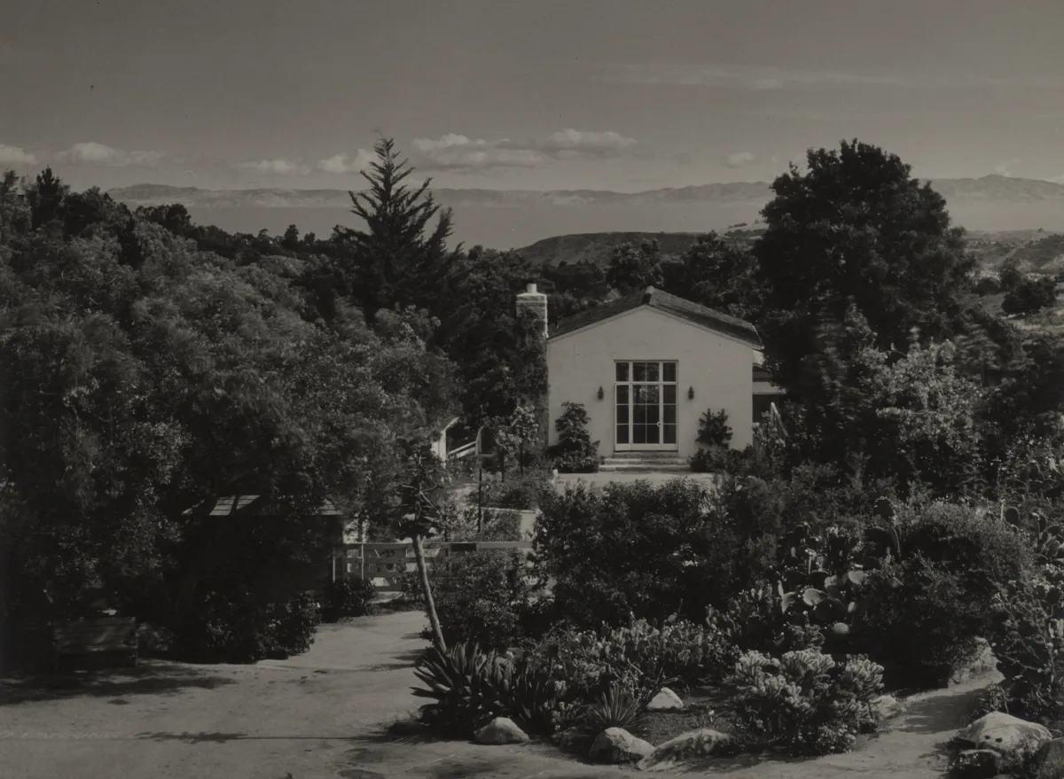 The Blaksley Library and Desert Section of the Garden, looking south toward the Channel Islands