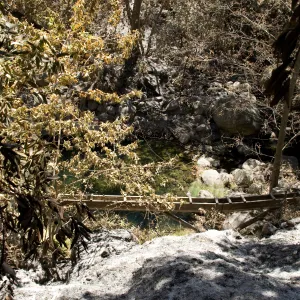 old wooden aqueduct below Mission Dam after the Jesusita Fire