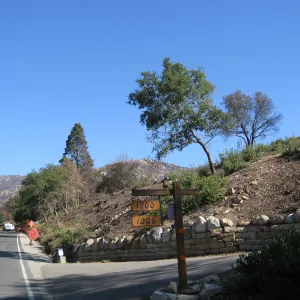 Clearing along Mission Canyon Road after Jesusita Fire