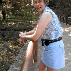 Ingrid Kaper on Mission Dam after the Jesusita Fire, June 2009