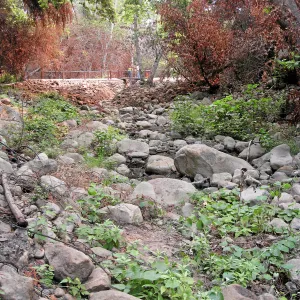 Channelization of Mission Creek above Mission Dam after Jesusita Fire