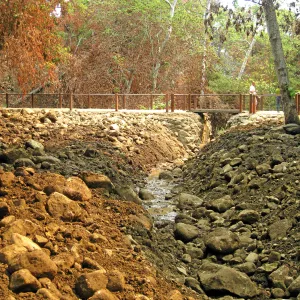 Channelization of Mission Creek above Mission Dam after Jesusita Fire
