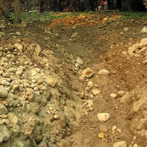 Channelization of Mission Creek above Mission Dam after Jesusita Fire