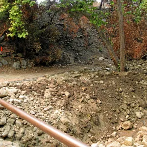 Channelization of Mission Creek above Mission Dam after Jesusita Fire
